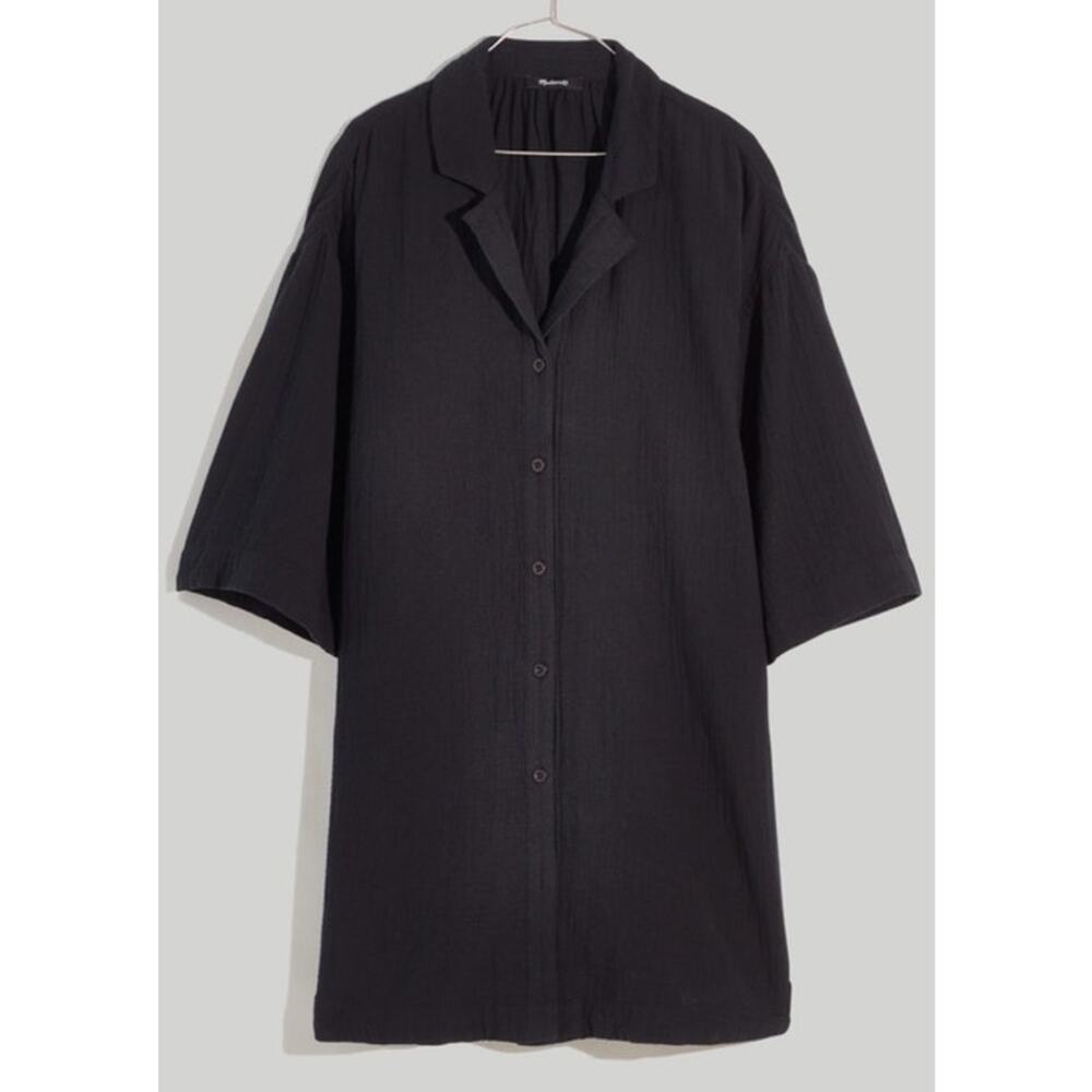 Madewell Lightspun Cover Up 3/4 Sleeve Mini Shirt Dress US Women's XXS New - Picture 3 of 7
